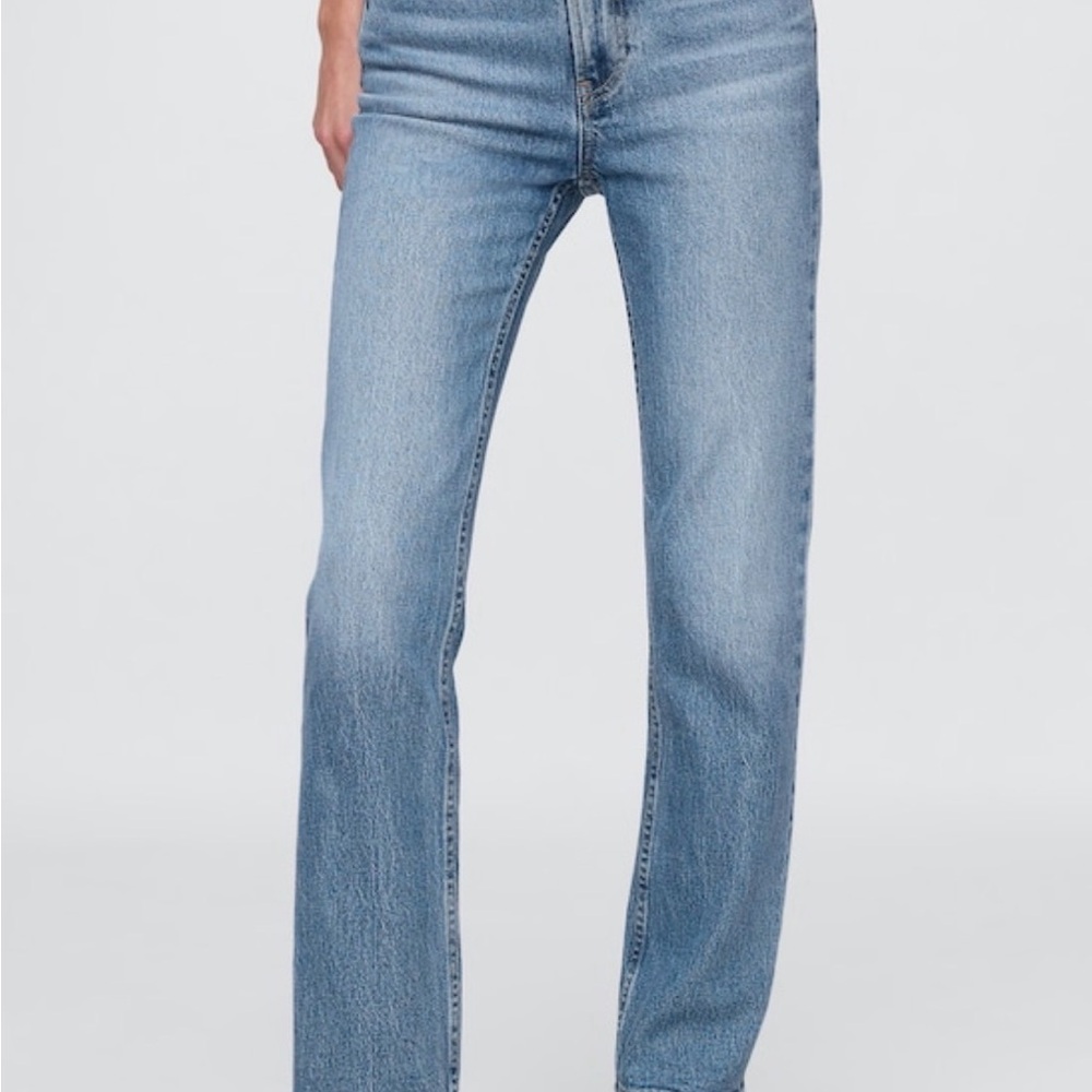Classic High-Rise Straight Leg Jeans - Light Blue